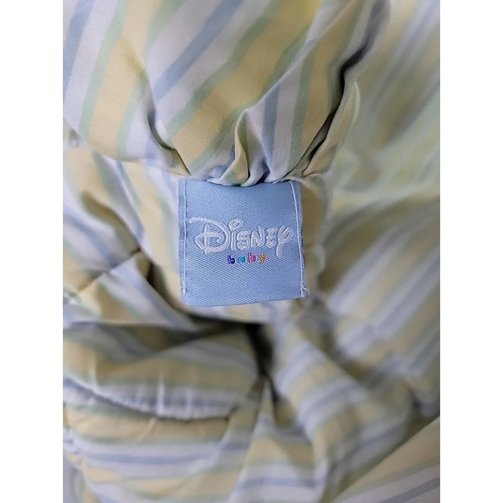 VTG Disney Winnie The Pooh and Friends Crib Quilt‎ Baby Stripe 3D Comforter 90s